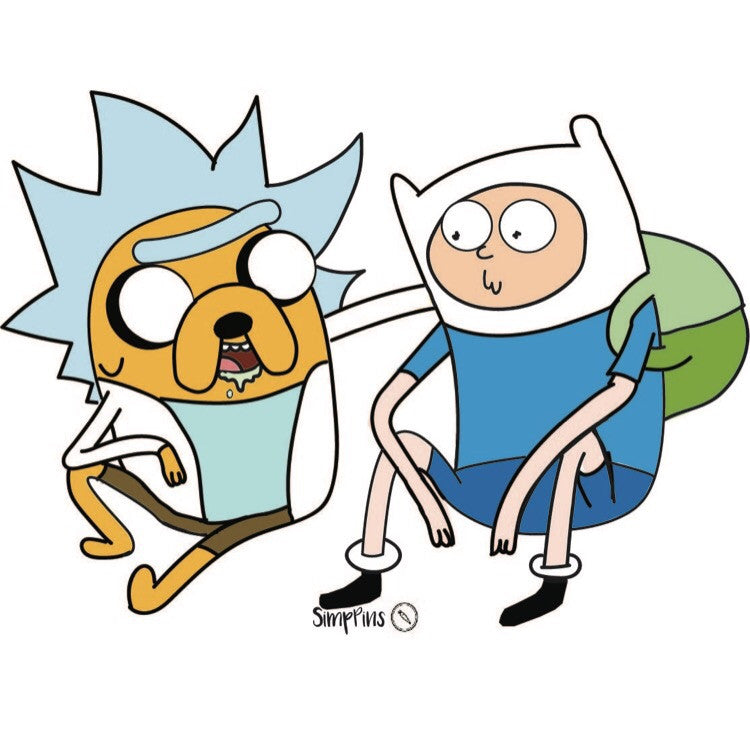 Adventure time x Rick & Morty Sticker lapel pin -  A pin from simppins simpsons thesimpins pingame